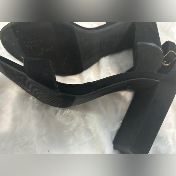 Brash Black Navy Faux Ankle High Heels - Picture 2 of 5